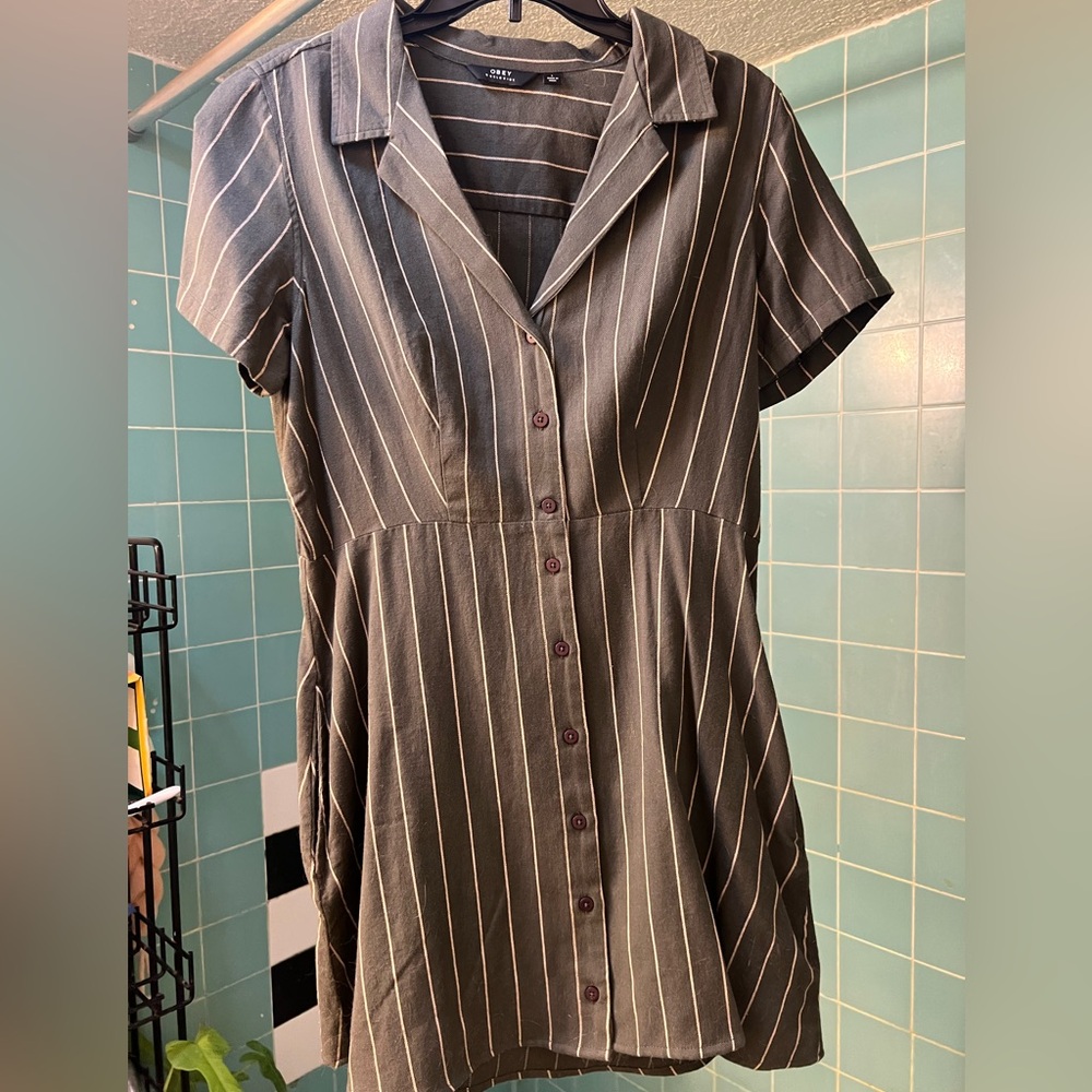 Obey striped skater dress